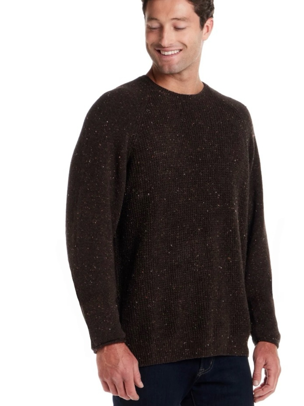 NWT Frontier Threads by weatherproof Chocolate knit crew neck sweater
